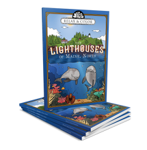 Load image into Gallery viewer, Relax and Color The Lighthouses of Maine, North - Paperback