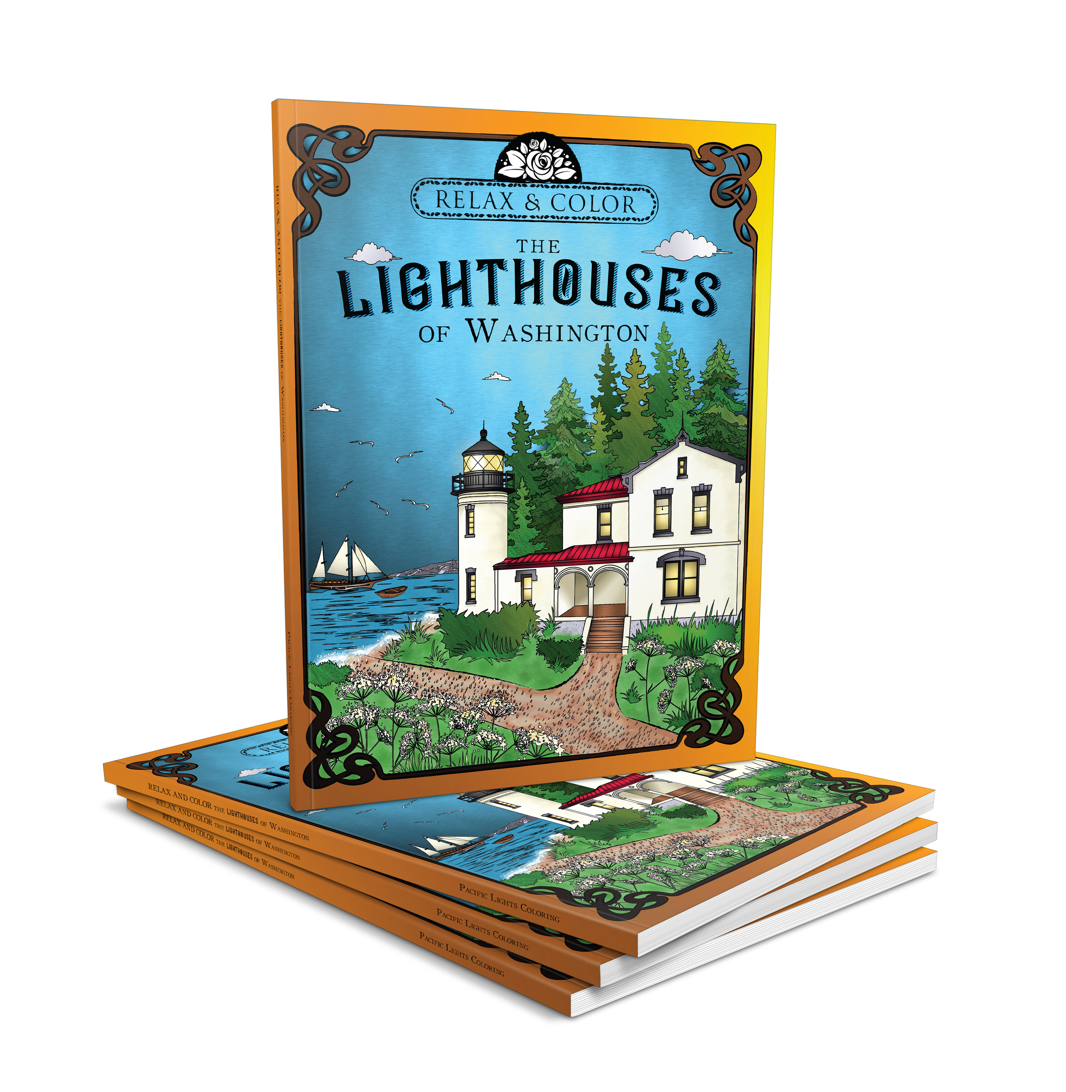 Relax and Color The Lighthouses of Washington - Paperback