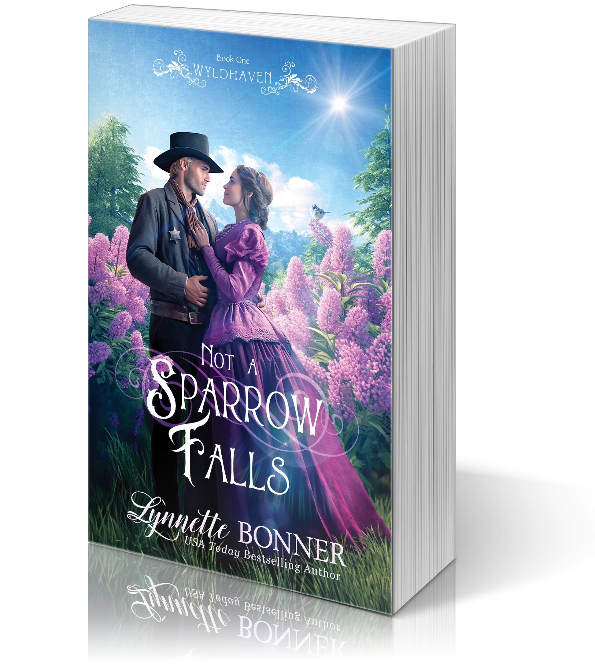 Paperback for Not a Sparrow Falls, a Christian historical Western Romance