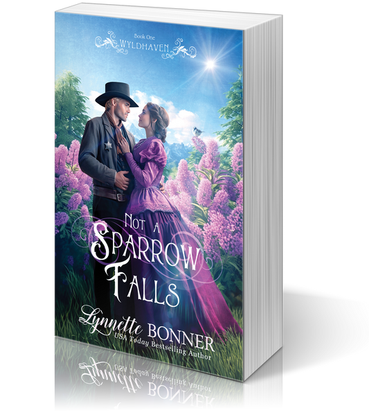 Paperback for Not a Sparrow Falls, a Christian historical Western Romance