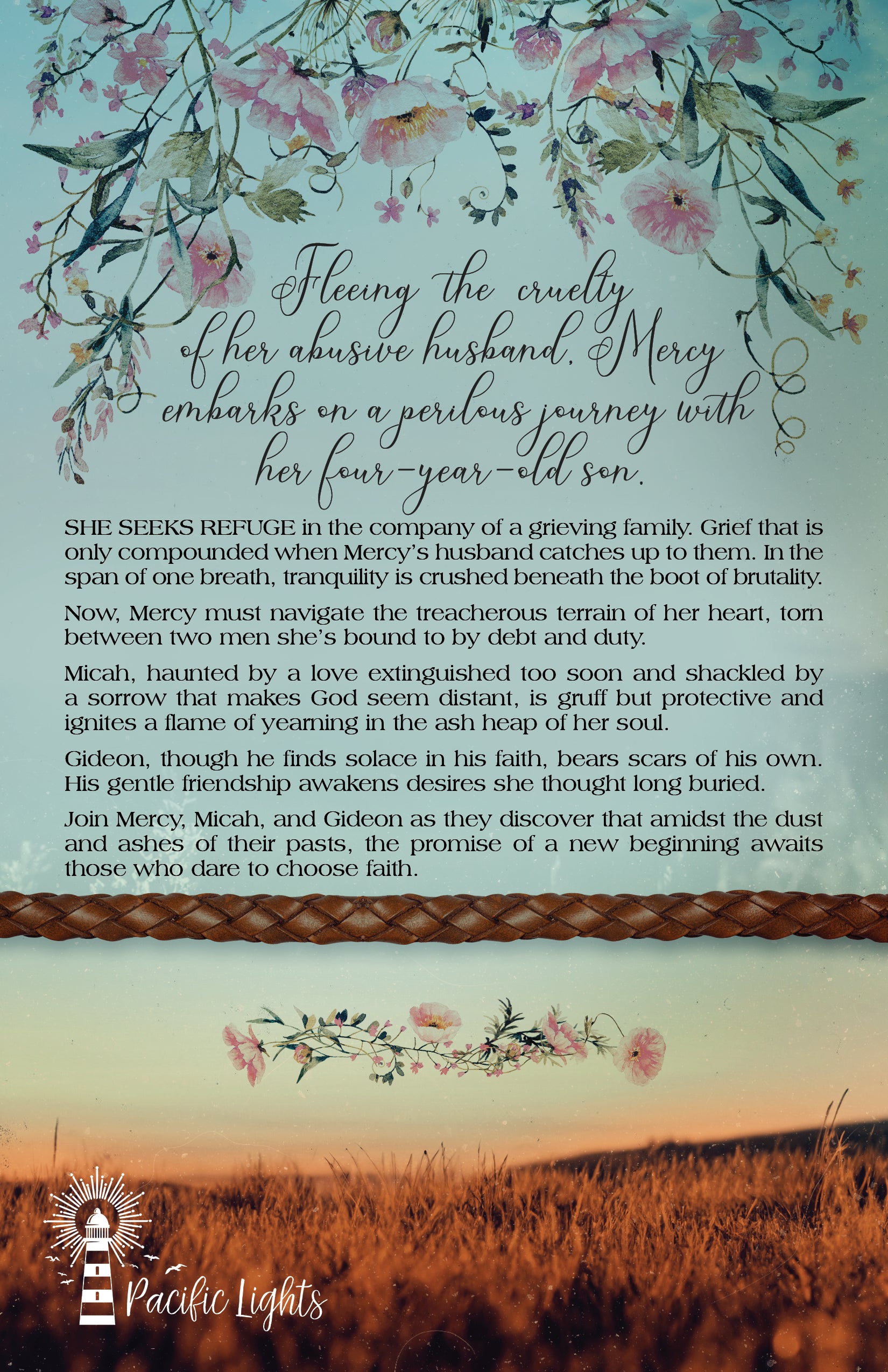 Back Cover of Through Dust and Ashes, a Christian historical Western Romance.