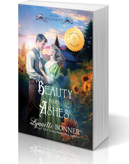 Large Print Cover of Beauty From Ashes, a Christian historical Western Romance