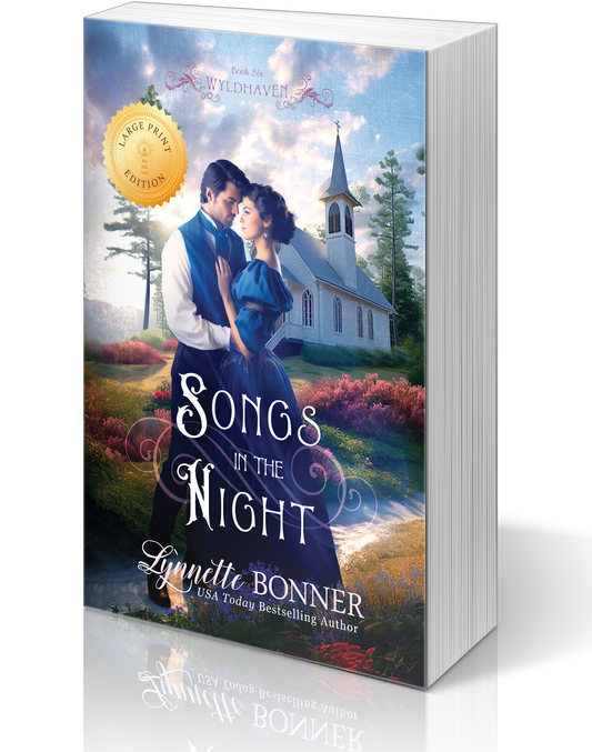 Large Print Cover of Songs in the Night, a Christian historical Western Romance