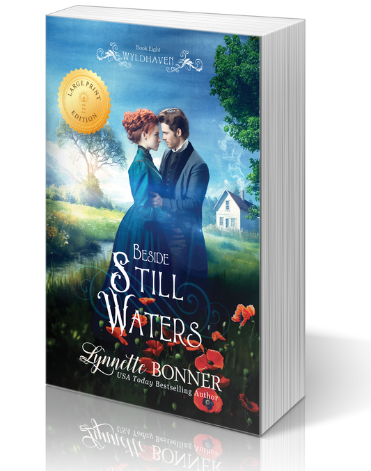 Large Print Cover of Beside Still Waters, a Christian historical Western Romance
