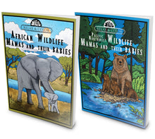 Load image into Gallery viewer, Relax and Color African and Pacific Northwest Wildlife Mamas and Their Babies Paperback Bundle
