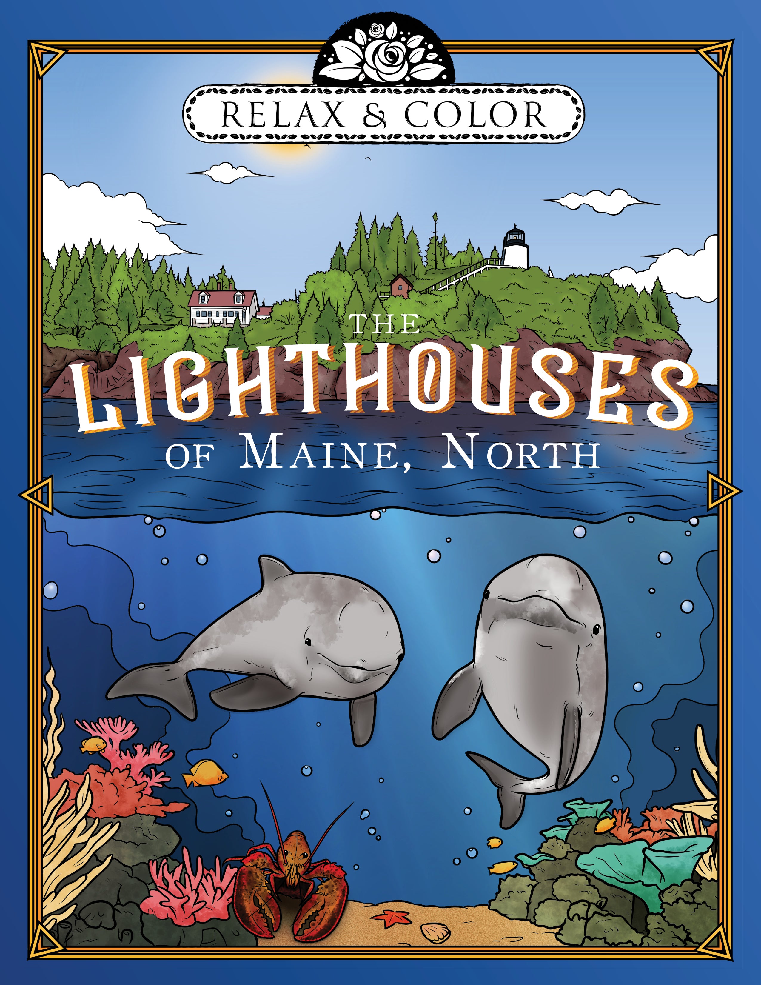 Relax and Color The Lighthouses of Washington, Oregon, and Maine, North - Paperback Bundle