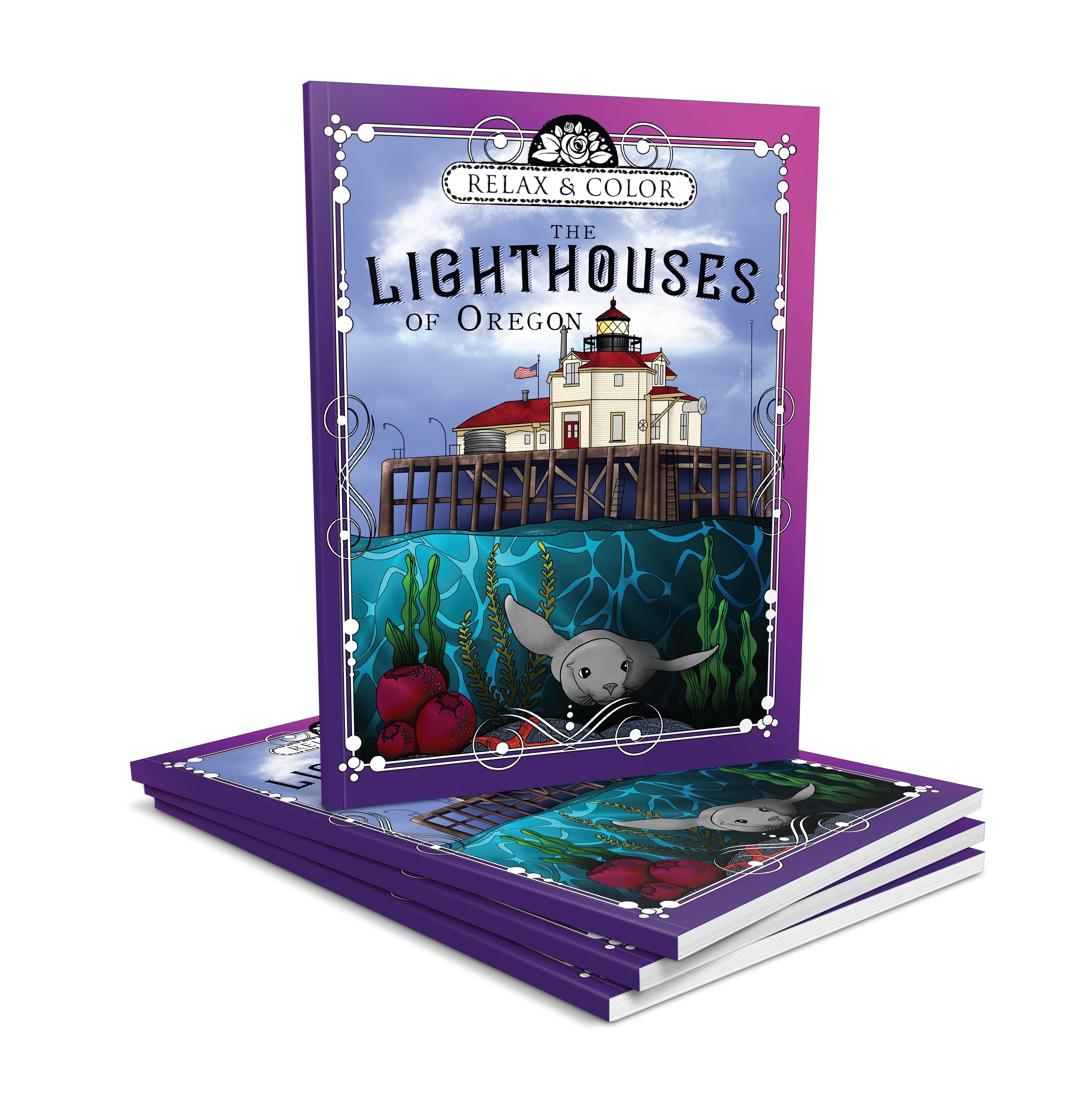 Relax and Color The Lighthouses of Oregon - Paperback