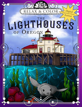 Load image into Gallery viewer, Relax and Color The Lighthouses of Oregon (Digital Print-from-Home Format)
