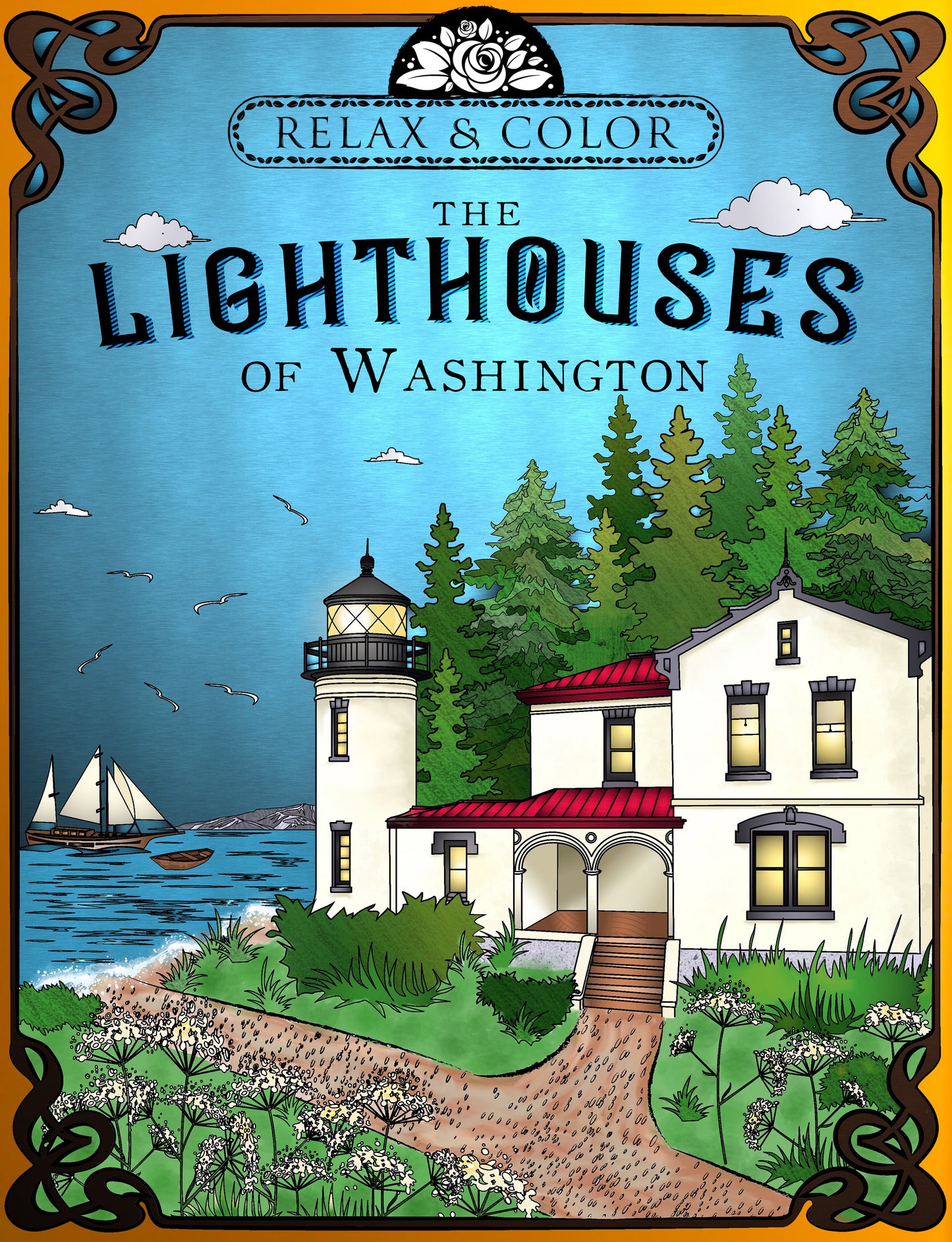 Cover of The Lighthouses of Washington Color Book